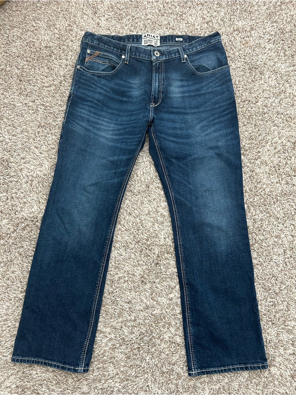 Ariat M4 Relaxed Boot Cut Jeans 38x32 Blue Jeans